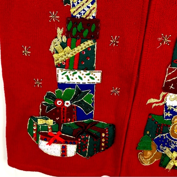 Vintage Heirloom Collectibles Teddy Bear Christmas Sweater Vest Women’s Size M - Picture 4 of 8